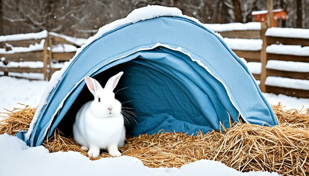 Bescherming konijnenhok tegen winterweer