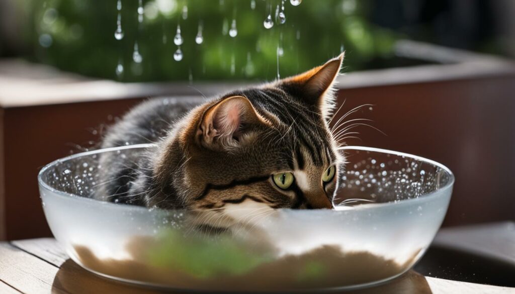Kat en water