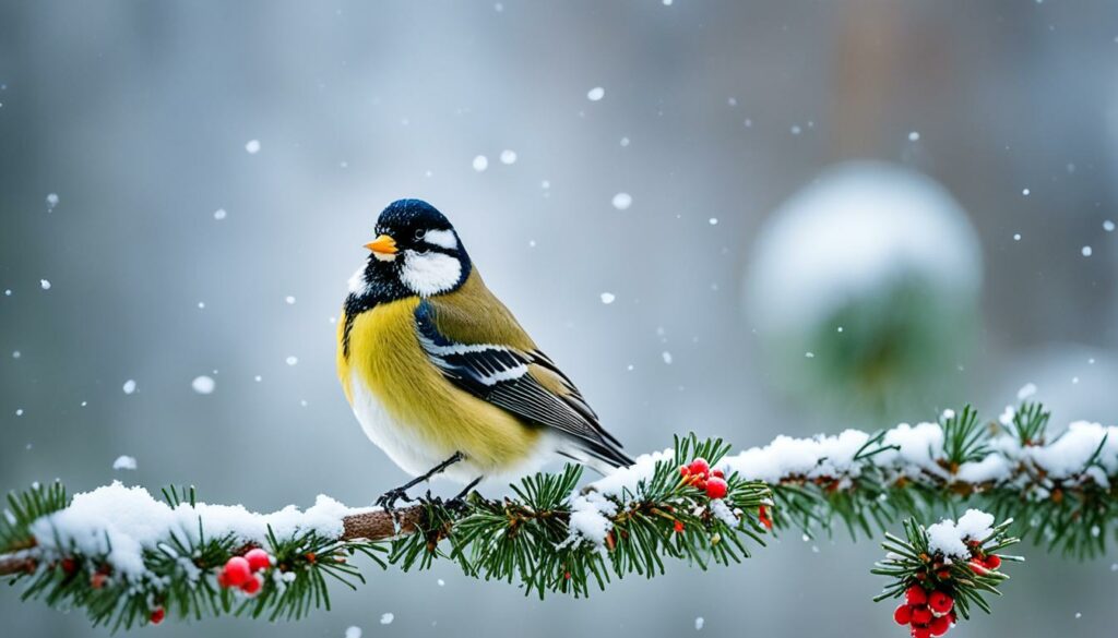 Vogels voeren in de winter